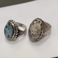 انگشتر نقره شجر بهاری و فیروزه نیشابور