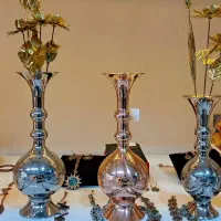 گلدان های مسی و کروم و گندوم و گل مسی و برنجی