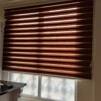 پرده زبرا قهوه‌ای|پرده، رانر، رومیزی|مشهد, چهارچشمه|دیوار