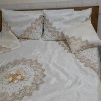 روتختی دونفره پارچه  ترک با گلهای برجسته