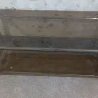 میز‌ استیل شیشه ای