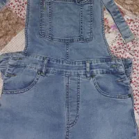 شلوار لی خاکستری . شلوار پیش بندی ابی