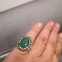 انگشتر عقیق کرزی و زمرد جی|جواهرات|کرج, حیدرآباد|دیوار