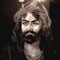 تابلو نقاشی تمثال حضرت عباس با قاب چوبی