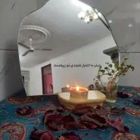 آینه دکوراتیو. آینه دست ساز با متن نوشته شده|آینه|بندر گناوه, |دیوار