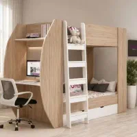 تخت دوطبقه ی کمجای میزتحریردار/اقساطی