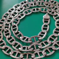 زنجیر نقره پشت رو طرح دار