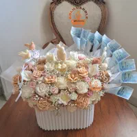 شمع و باکس گل شمعی برای تولد ، نوزاد، خواستگاری