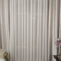 پرده حریر شاین دار به همراه دو عدد دکور