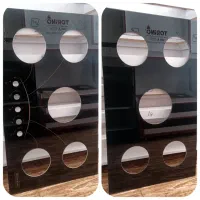 شیشه رنگ ثابت مشکی سفیدو گاز رومیزی