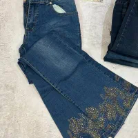 شلوار لی نگین دوزی شده وارداتی|لباس|یزد, |دیوار