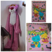 فرش اتاق بچه وپلنگ صورتی بزرگ ۱/۸۰