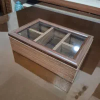 تی بگ چوبی ۵ خانه و ظرف دوتایی مربا خوری