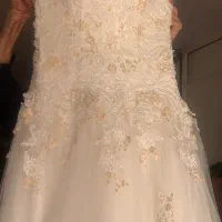 لباس عروس دنباله دار کار شده