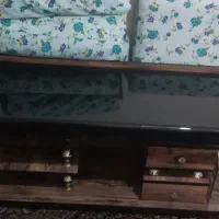 میز  تلویزیون چوب شیشه