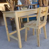 فروش ویژه ست میز و صندلی تحریر تمام چوب روسی