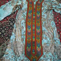 لباس هندی کُرتا شلوار ژرژت گلدوزی‌شده