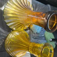 دو عدد شیشه قلیان(زرد و جو گندمی)