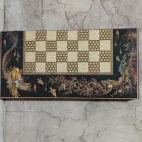 تخته نرد و شطرنج همراه با مهره و تاس استخوان|اسباب‌‌بازی|تهران, دولاب|دیوار