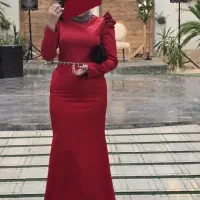 لباس حرم عقدمحضر پیراهن مجلسی پوشیده کلاه فرانسوی