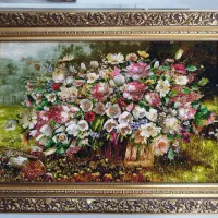 تابلو فرش دستبافت گل /فروشگاه ماندگار  نقد و اقساط