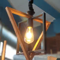 آویز چوبی فلزی لوستر کافه دکوری|لوستر و چراغ آویز|تهران, ابوذر|دیوار