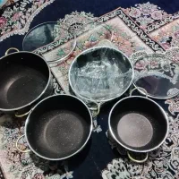 ماهیتابه با قابلمه استفاده نشده یر پولم می‌فروشم