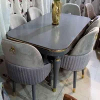 میز ناهار خوری چستر6نفره،رنگ میز فندقی