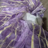 پرده حریر دوخته شده نو