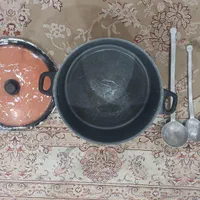 دیگ تفلون بزرگ و ملاقه کفگیر روحی|ظروف پخت‌وپز|مسجد سلیمان, |دیوار