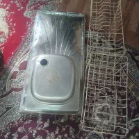 سینک ظرف شویی همرا با دو عدد آب چکان