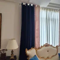 پرده مخمل شانل در حد نو  280 در 140
