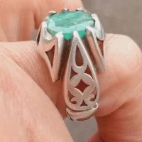 انگشتر کلکسیونی زمرد اصل پنجشیر زغال دار|جواهرات|ورامین, ورامین|دیوار