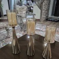 جاشمعی طلایی رنگ سه عدد|صنایع دستی و سایر لوازم تزئینی|اهواز, گلستان|دیوار