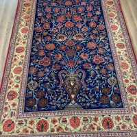 قالیچه کرک قم چله نخ نقشه یکطرفه انتیک و بی نظیر