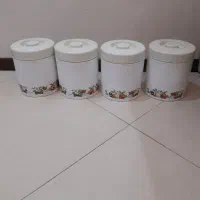 بانکه گل میوه و جای ماکارانی و قندو شکر و سطل برنج