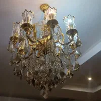 لوستر لاله شامپاین روکش آب طلا ۸ و ۶ شاخه