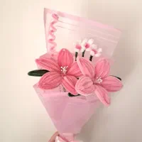 دسته گل جاودان/ ماندگار دخترونه صورتی