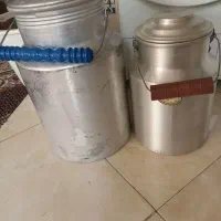 ظرف شیر آلومینیومی کاملا سالم .دو عدد