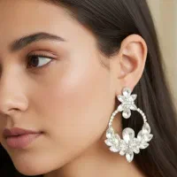 گوشواره جواهری دستساز|زیورآلات و اکسسوری|شیراز, شهرک گلستان شمالی|دیوار
