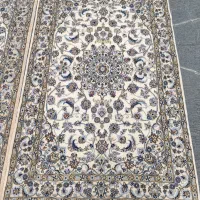 فرش دستباف نایین جفت قالیچه 3 متری گل ابریشم|فرش|اصفهان, نقش جهان|دیوار