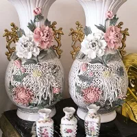 گلدان آنتیک گل برجسته