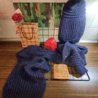 شال گردن و کلاه بافت