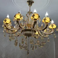 فروش لوستر ۱۰ شاخه برنجی دست دوم