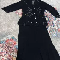 مانتوکتی پالتوچرم کت دامن سنگدوزی شده پیراهن مجلسی|لباس|پاکدشت, خاتون آباد|دیوار