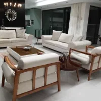 مبل راحتی ۸ نفره چوب راش در حد نو