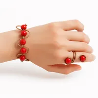 دستبد و انگشتر و گوشواره مسی