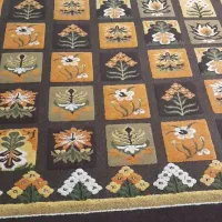 گلیم فرش گل برجسته
