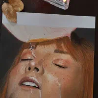 تابلو نقاشی چهره خیس