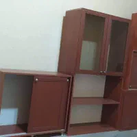مجموعه کمد و کتابخانه تمام MDF در حد نو کاملا سالم